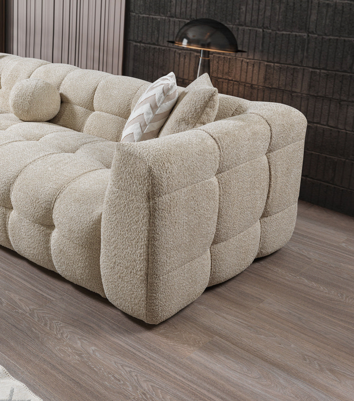 Ivy Sand Boucle LAF 110" Sectional from Nova Furniture - Luna Furniture
