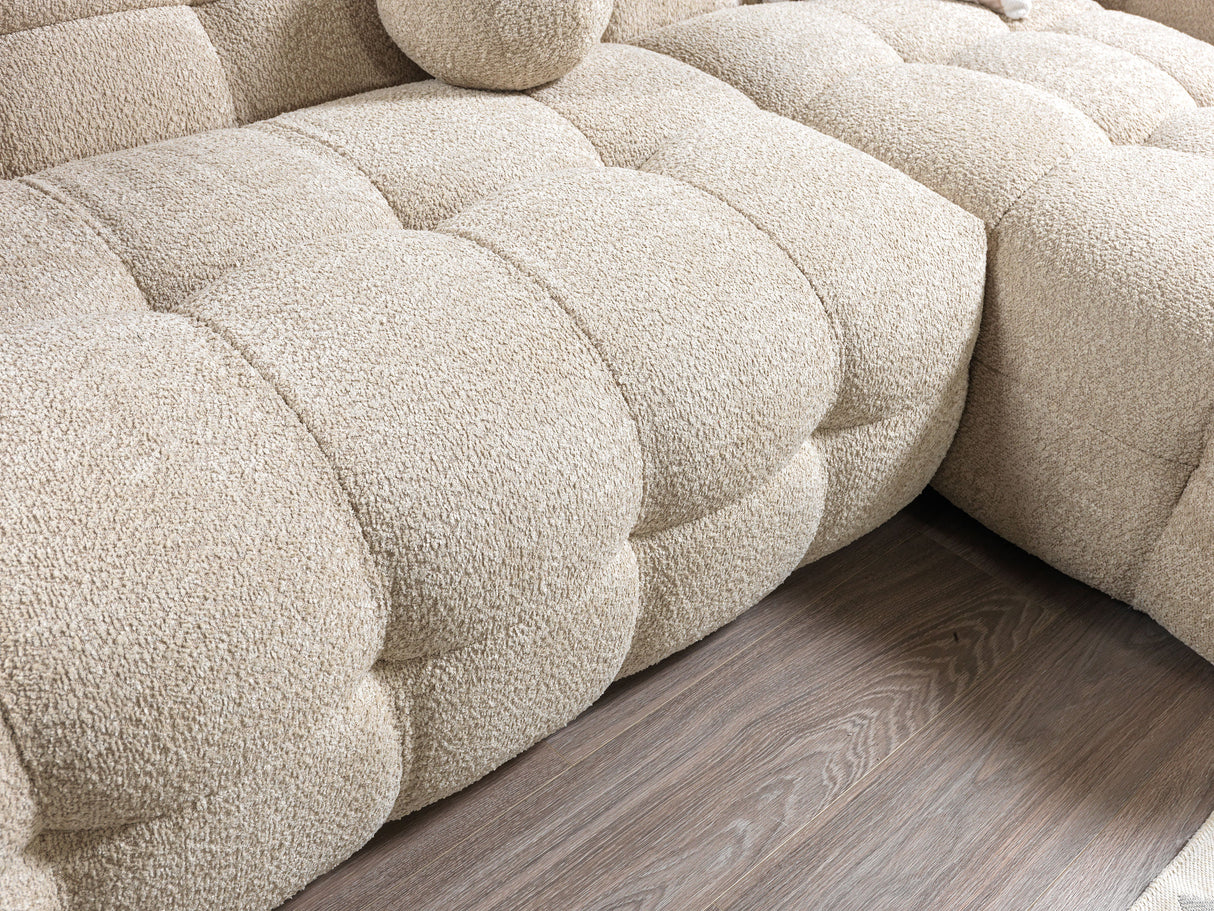 Ivy Sand Boucle RAF Chaise Sectional from Nova Furniture - Luna Furniture