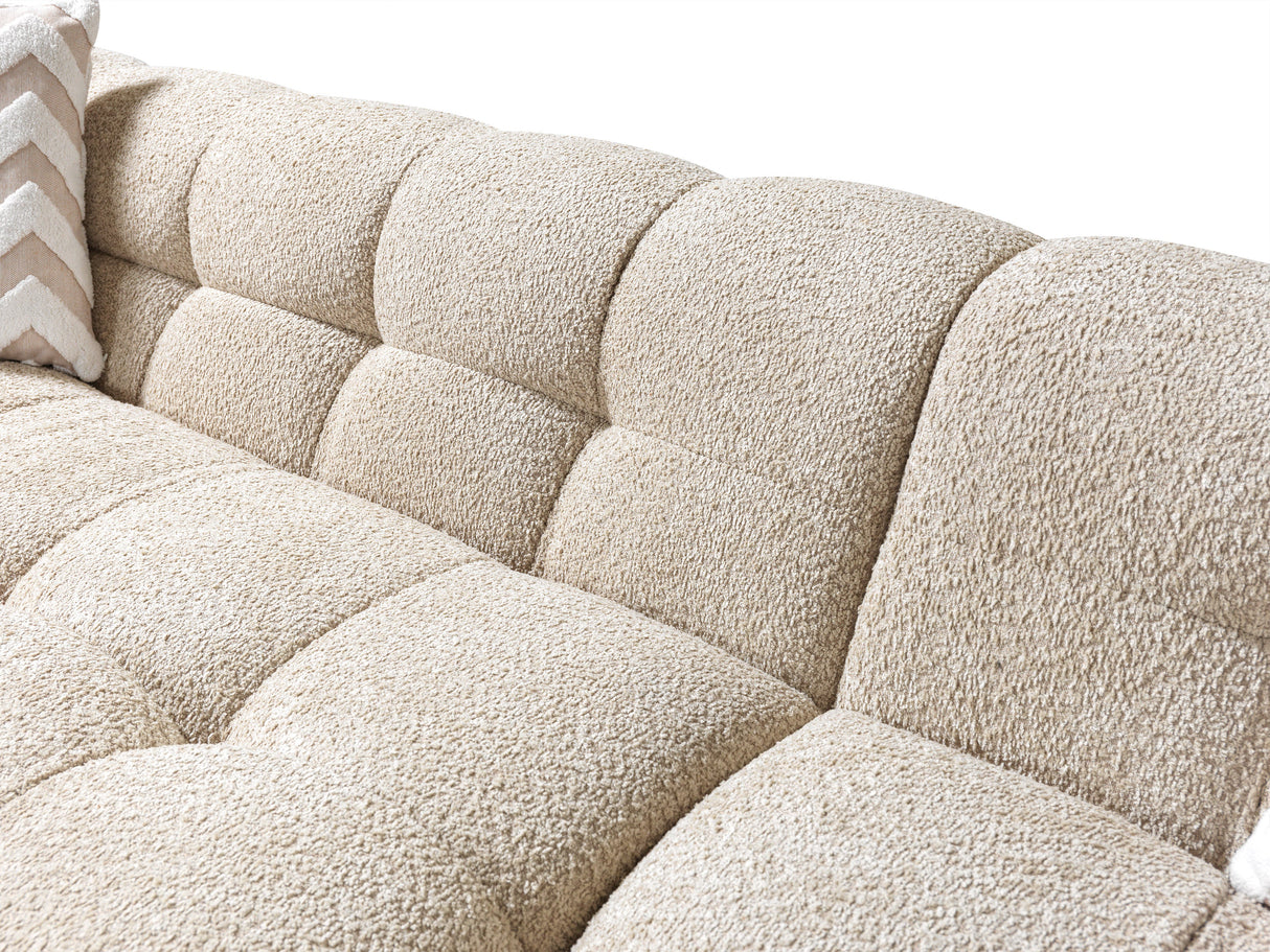 Ivy Sand Boucle RAF Chaise Sectional from Nova Furniture - Luna Furniture