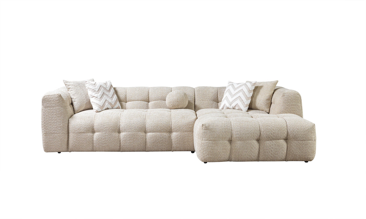 Ivy Sand Boucle RAF Chaise Sectional from Nova Furniture - Luna Furniture