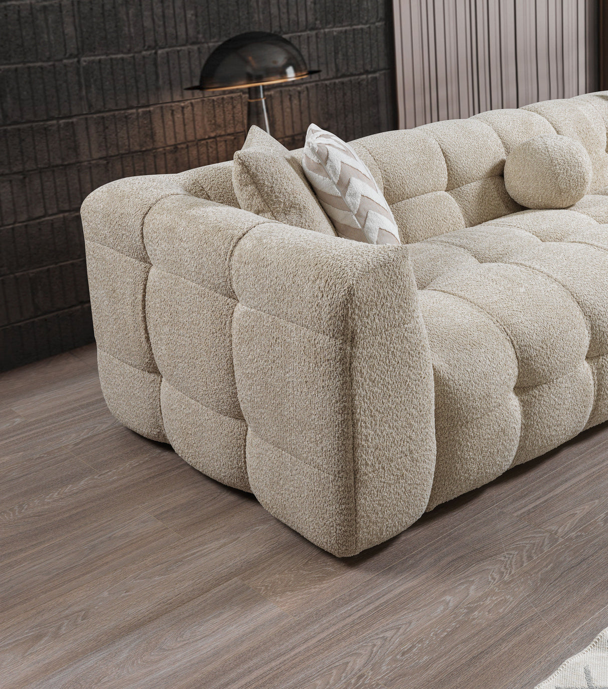 Ivy Sand Boucle RAF Chaise Sectional from Nova Furniture - Luna Furniture