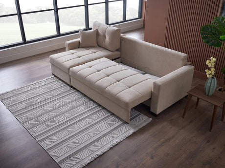 Ivy Koopsi Beige Sleeper Storage Sectional from Bellona - Luna Furniture