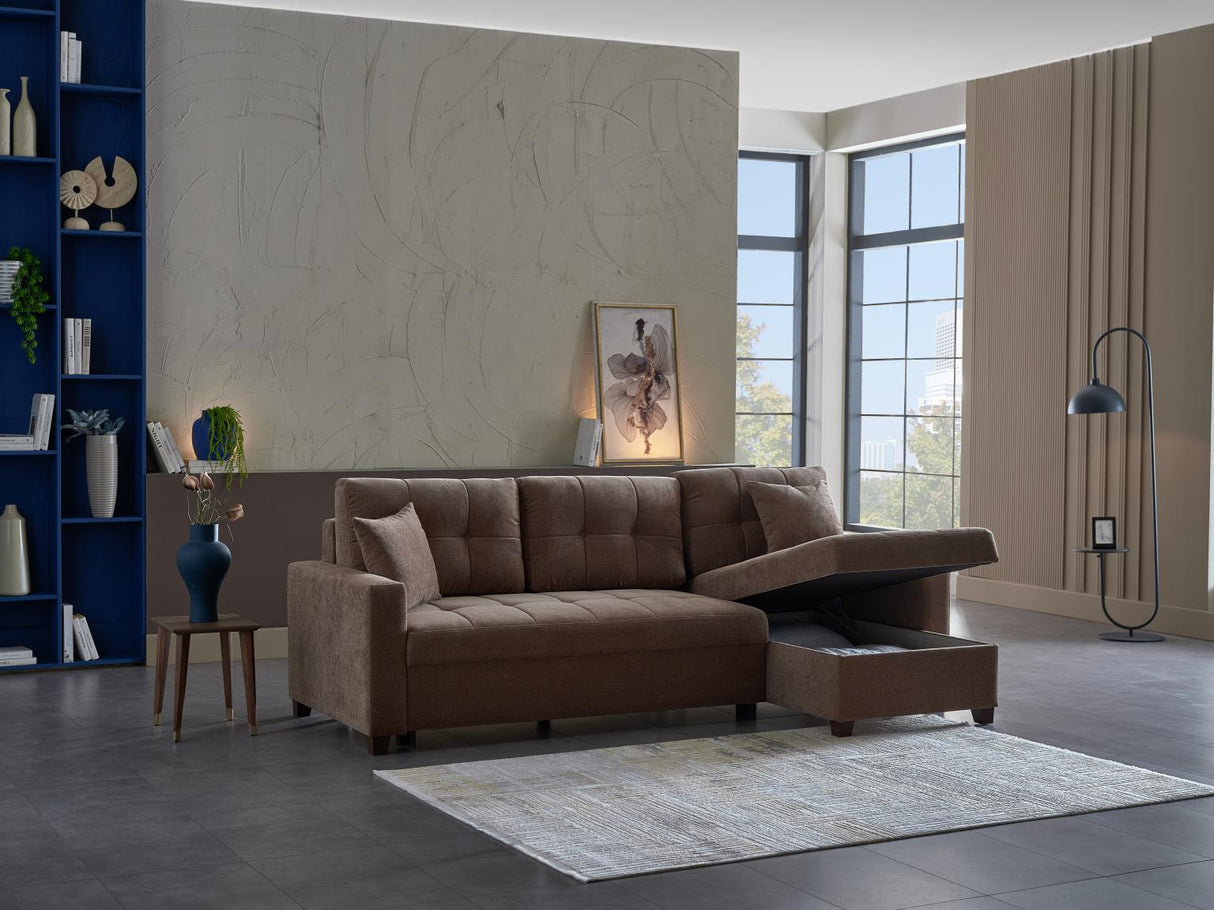 Ivy Koopsi Brown Sleeper Storege Sectional from Bellona - Luna Furniture