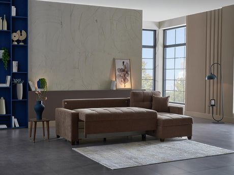 Ivy Koopsi Brown Sleeper Storege Sectional from Bellona - Luna Furniture