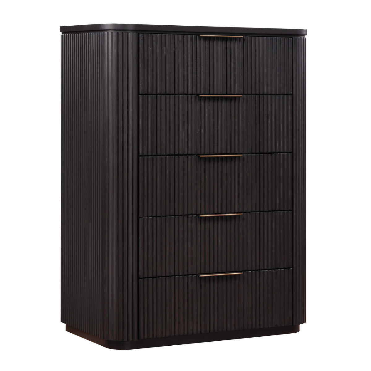 Henry 5-Drawer Reeded Chest, Espresso Finish from Steve Silver - Luna Furniture