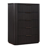 Henry 5-Drawer Reeded Chest, Espresso Finish from Steve Silver - Luna Furniture