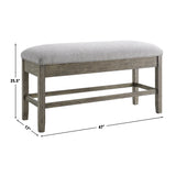 Grayson Gray/Driftwood 6-Piece White Marble Top Counter Height Dining Table Set with Bench from Steve Silver - Luna Furniture