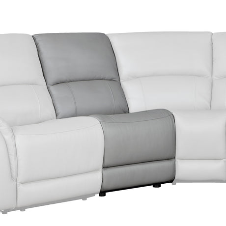 Alexandria Armless Leather Chair, Stone from Steve Silver - Luna Furniture
