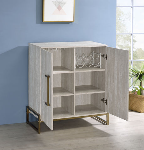 Larkin Faux-Marble Wine Cabinet from Steve Silver - Luna Furniture