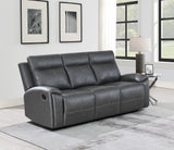 Gaston Gray Reclining Sofa with Drop-Down Console from Steve Silver - Luna Furniture