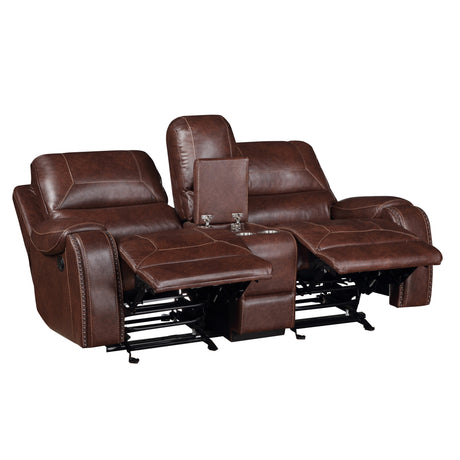 Keily Brown Manual Glider Reclining Loveseat from Steve Silver - Luna Furniture