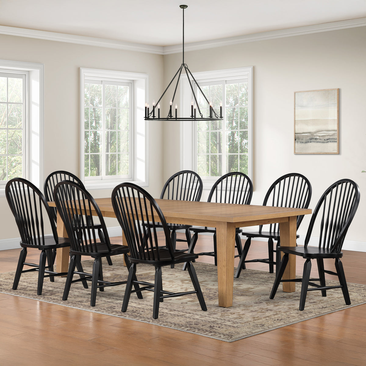 Sommerset Natural Oak/Black Dining Room Set from Steve Silver - Luna Furniture