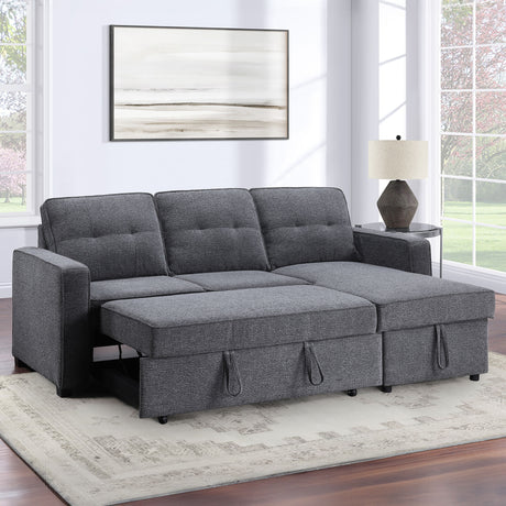 Noah Convertible Sleeper Loveseat, Gray from Steve Silver - Luna Furniture