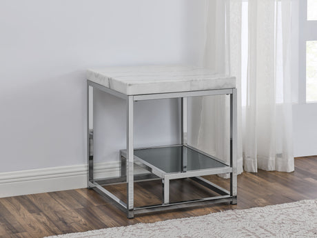Aston White Marble End Table from Steve Silver - Luna Furniture