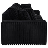 Jacana Black Corduroy Upholstered Dual Power Chaise Sofa from Coaster - Luna Furniture