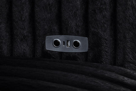 Jacana Black Corduroy Upholstered Dual Power Chaise Sofa from Coaster - Luna Furniture