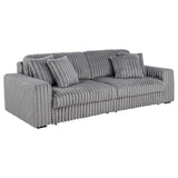 Jacana Gray Corduroy Upholstered Dual Power Chaise Sofa from Coaster - Luna Furniture