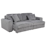 Jacana Gray Corduroy Upholstered Dual Power Chaise Sofa from Coaster - Luna Furniture