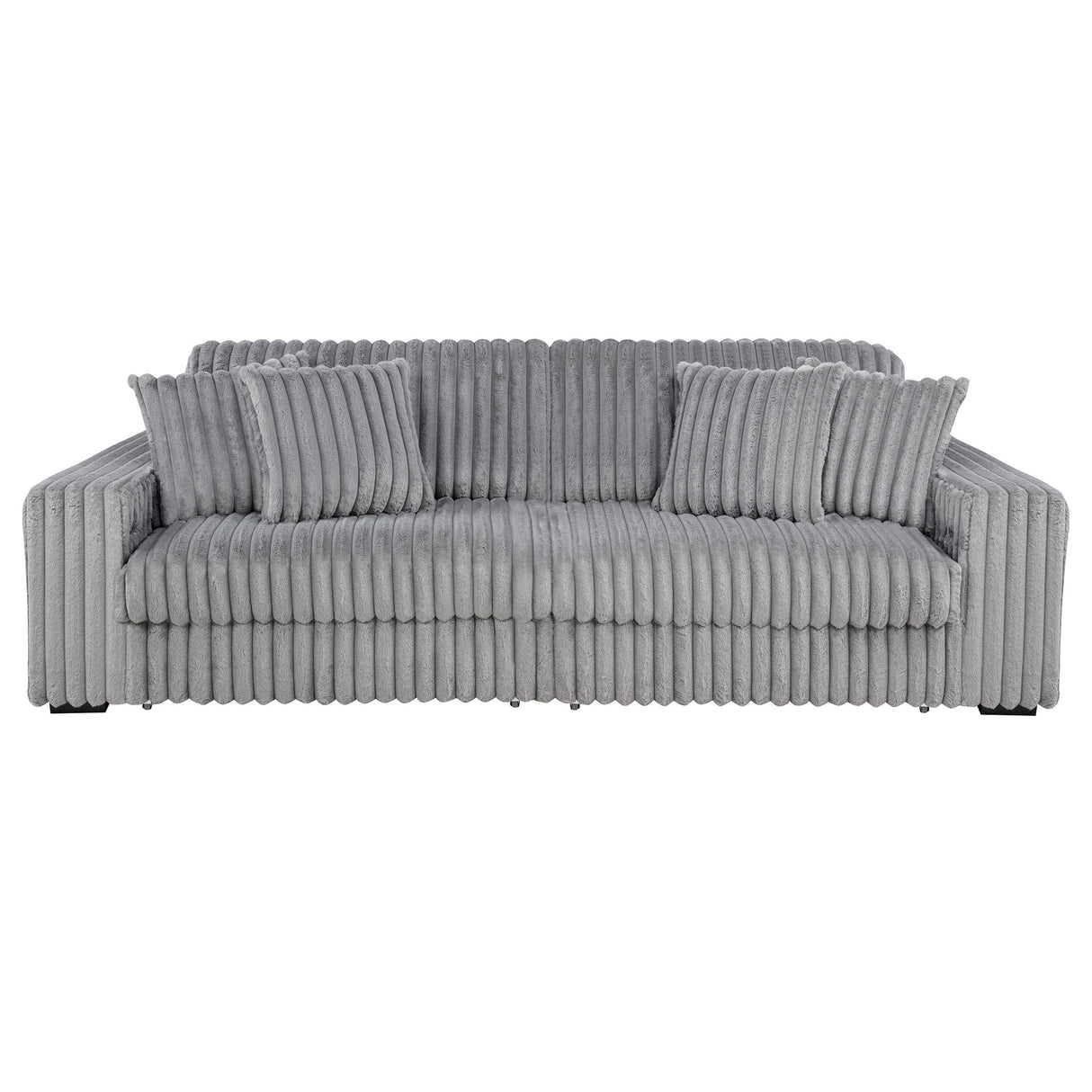 Jacana Gray Corduroy Upholstered Dual Power Chaise Sofa from Coaster - Luna Furniture