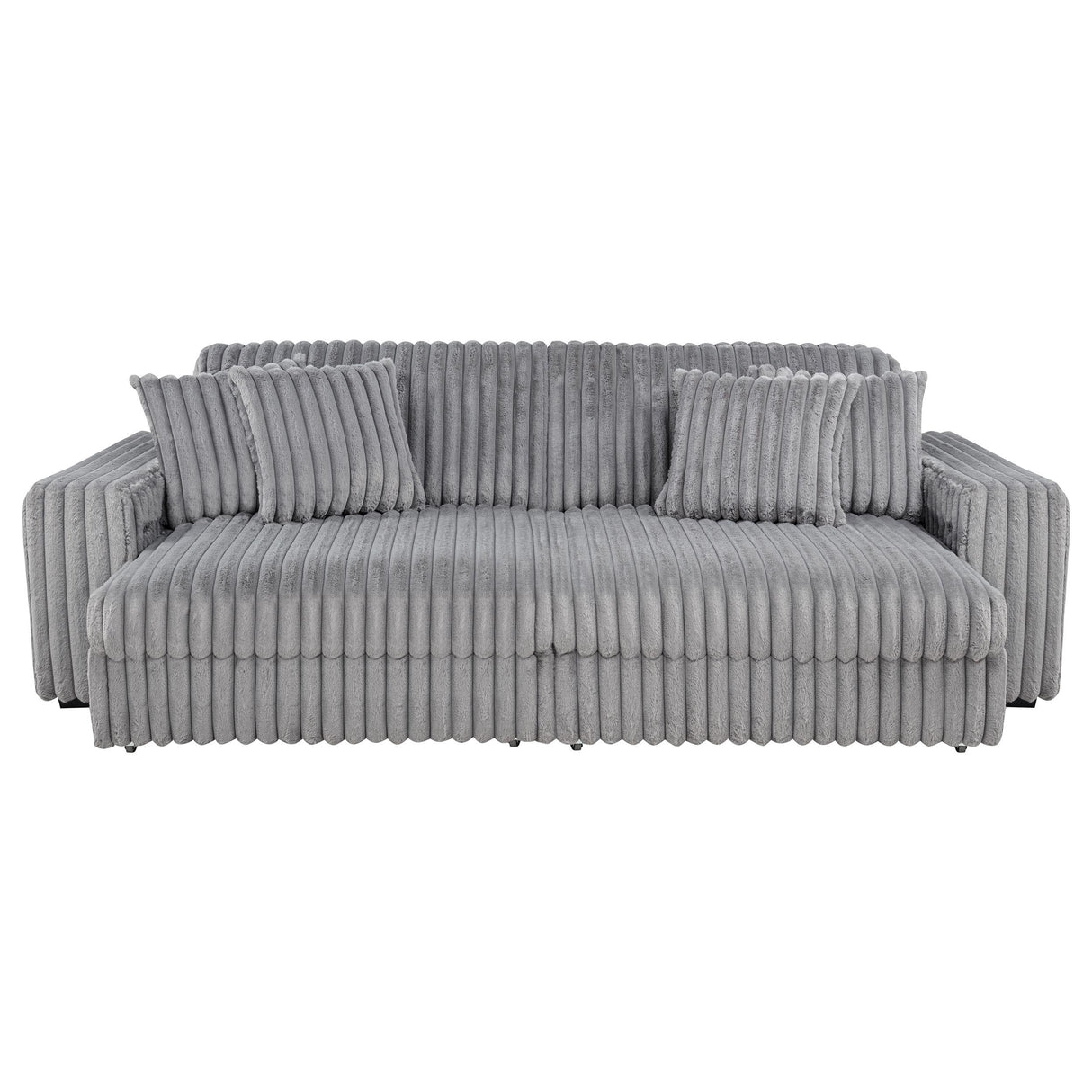 Jacana Gray Corduroy Upholstered Dual Power Chaise Sofa from Coaster - Luna Furniture