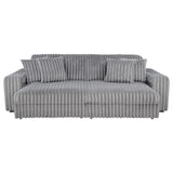 Jacana Gray Corduroy Upholstered Dual Power Chaise Sofa from Coaster - Luna Furniture