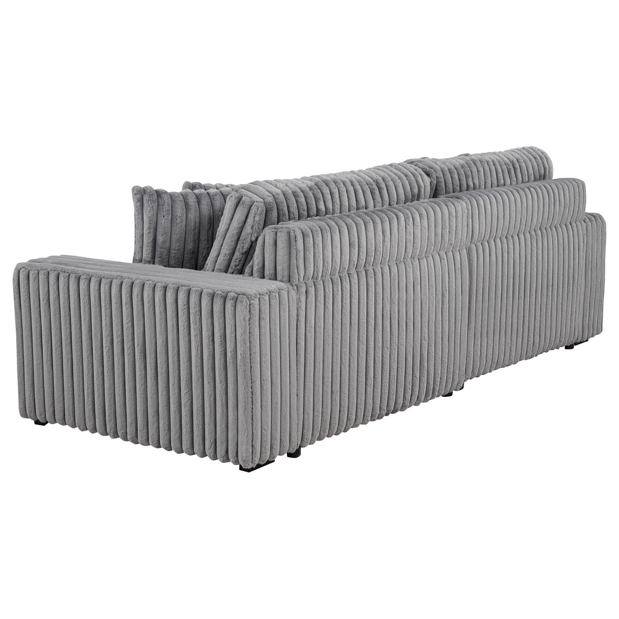 Jacana Gray Corduroy Upholstered Dual Power Chaise Sofa from Coaster - Luna Furniture