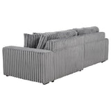 Jacana Gray Corduroy Upholstered Dual Power Chaise Sofa from Coaster - Luna Furniture