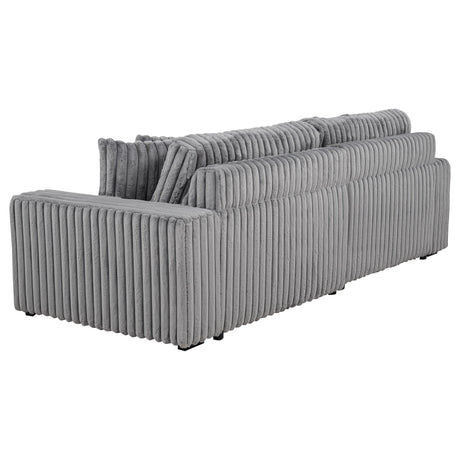 Jacana Gray Corduroy Upholstered Dual Power Chaise Sofa from Coaster - Luna Furniture