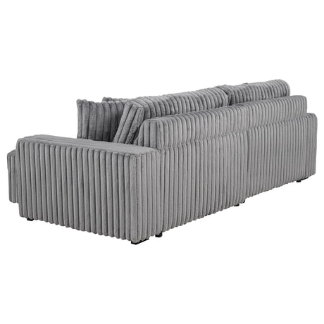 Jacana Gray Corduroy Upholstered Dual Power Chaise Sofa from Coaster - Luna Furniture