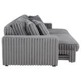 Jacana Gray Corduroy Upholstered Dual Power Chaise Sofa from Coaster - Luna Furniture