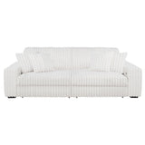 Jacana Ivory Corduroy Upholstered Dual Power Chaise Sofa from Coaster - Luna Furniture