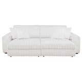 Jacana Ivory Corduroy Upholstered Dual Power Chaise Sofa from Coaster - Luna Furniture