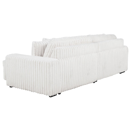 Jacana Ivory Corduroy Upholstered Dual Power Chaise Sofa from Coaster - Luna Furniture