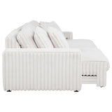 Jacana Ivory Corduroy Upholstered Dual Power Chaise Sofa from Coaster - Luna Furniture