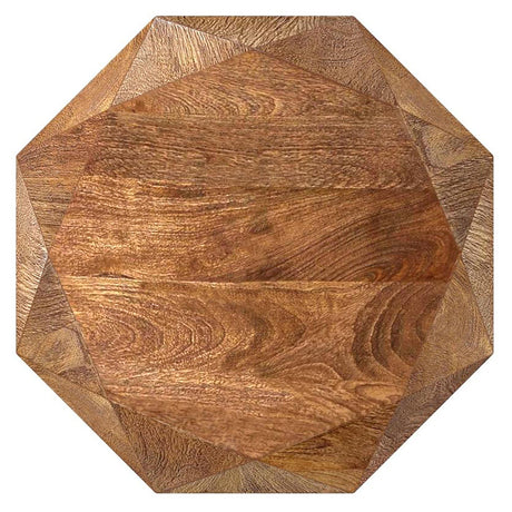 Jacinto Natural Brown Geometric Solid Mango Wood Side Table from Coaster - Luna Furniture