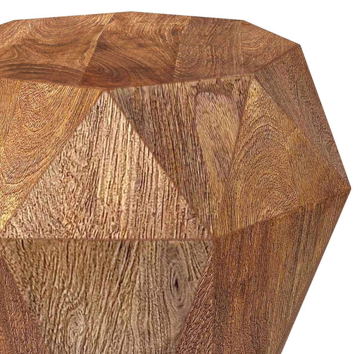 Jacinto Geometric Solid Mango Wood Side Table Natural Brown - 931158
