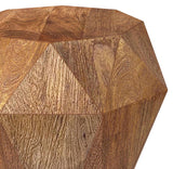 Jacinto Natural Brown Geometric Solid Mango Wood Side Table from Coaster - Luna Furniture