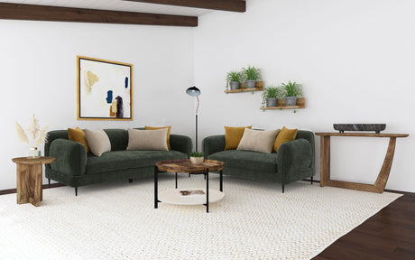 Jade Green 2-piece Chenille Upholstered Sofa Set from Coaster - Luna Furniture