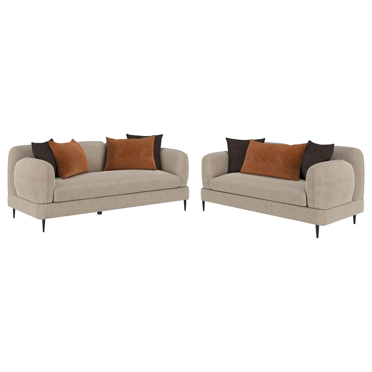 Jade Latte 2-Piece Chenille Upholstered Sofa Set from Coaster - Luna Furniture