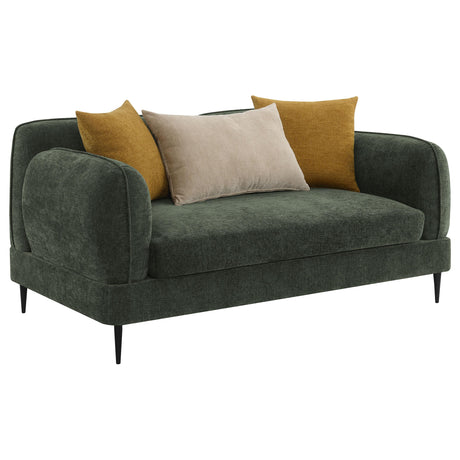 Jade Green Chenille Modern Track Arm Loveseat from Coaster - Luna Furniture