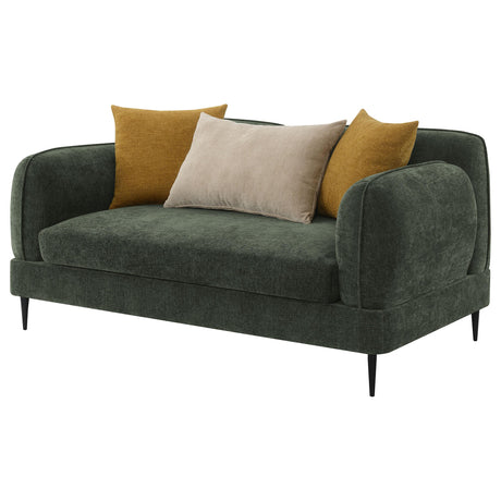 Jade Green Chenille Modern Track Arm Loveseat from Coaster - Luna Furniture