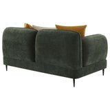 Jade Green Chenille Modern Track Arm Loveseat from Coaster - Luna Furniture