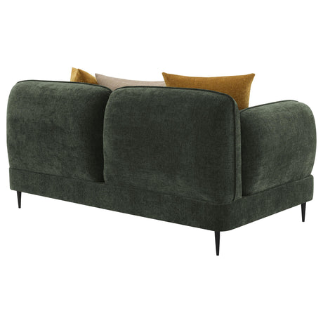Jade Green Chenille Modern Track Arm Loveseat from Coaster - Luna Furniture