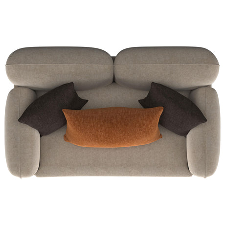 Jade Latte Chenille Upholstered Sculpted Track Arm Loveseat from Coaster - Luna Furniture