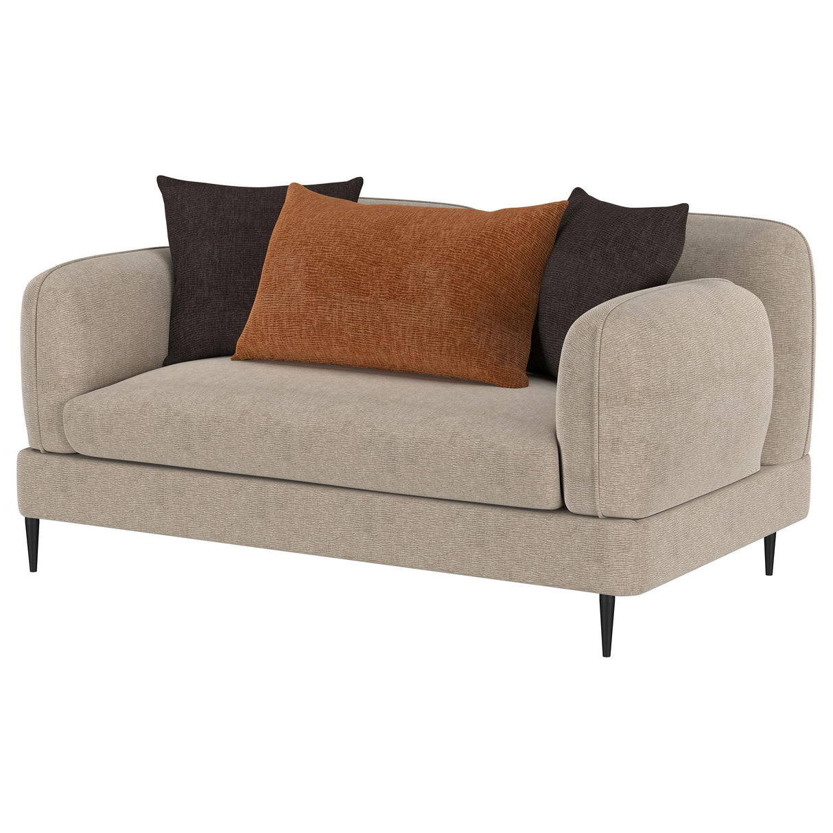 Jade Latte Chenille Upholstered Sculpted Track Arm Loveseat from Coaster - Luna Furniture