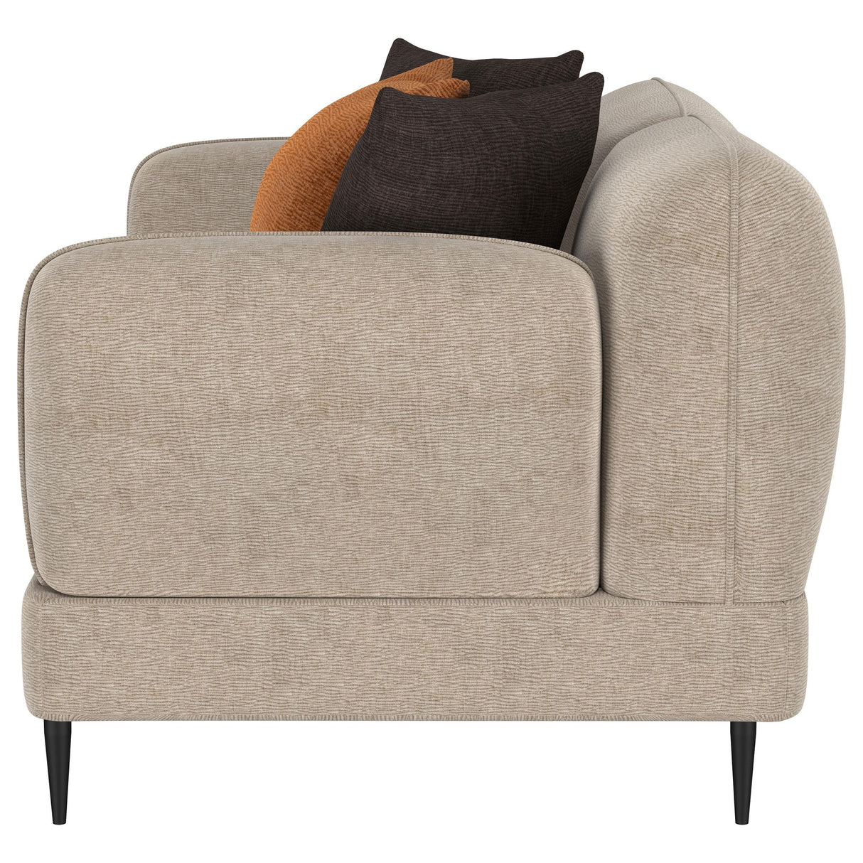 Jade Latte Chenille Upholstered Sculpted Track Arm Loveseat from Coaster - Luna Furniture