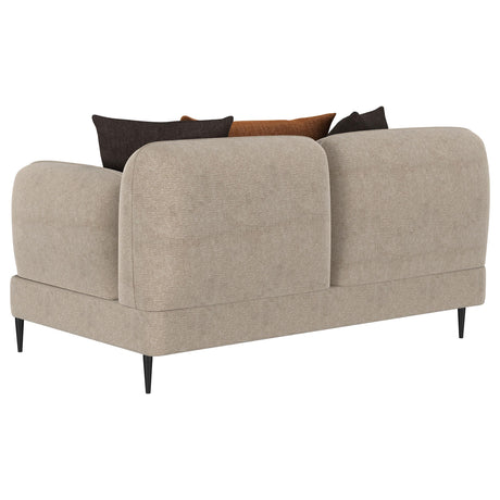 Jade Latte Chenille Upholstered Sculpted Track Arm Loveseat from Coaster - Luna Furniture