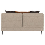Jade Latte Chenille Upholstered Sculpted Track Arm Loveseat from Coaster - Luna Furniture