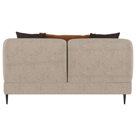 Jade Latte Chenille Upholstered Sculpted Track Arm Loveseat from Coaster - Luna Furniture