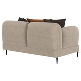 Jade Latte Chenille Upholstered Sculpted Track Arm Loveseat from Coaster - Luna Furniture